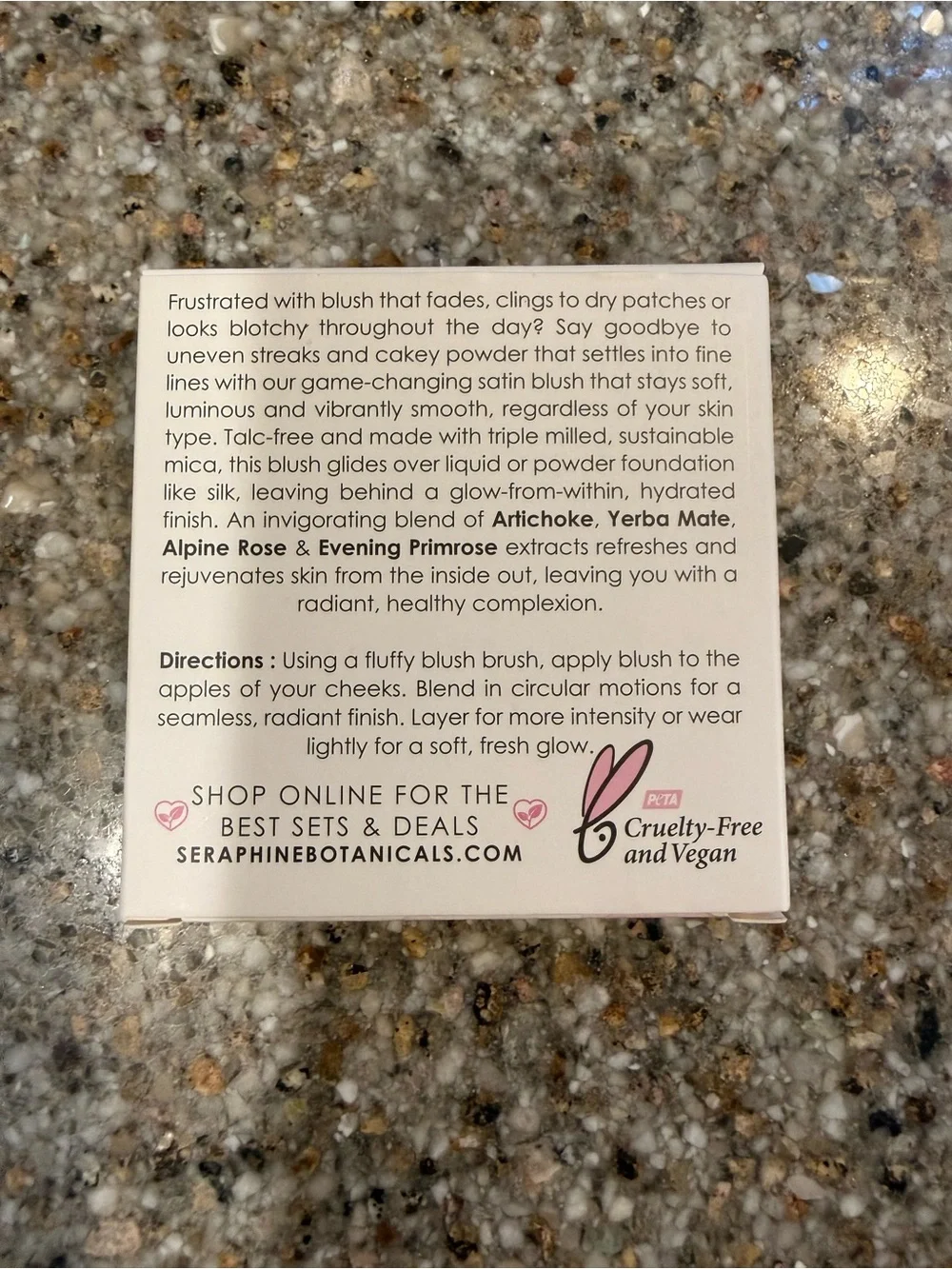Seraphine Botanicals Tea & Rose Streak Free Satin Blush in Pomegranate